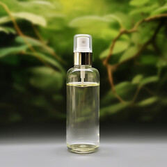 cosmetic bottle, natural background сreated with Generative Ai