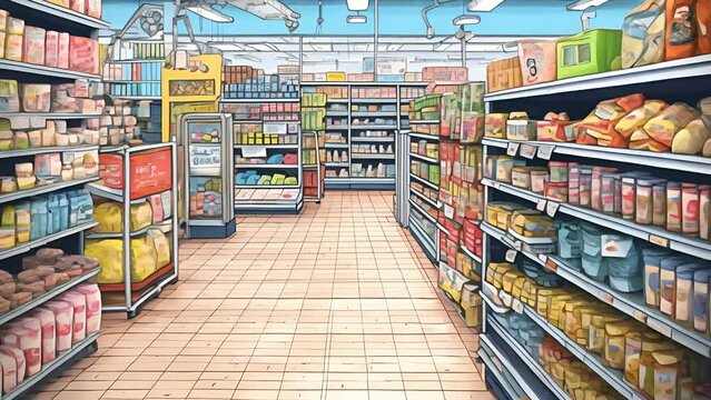 スーパーマーケットの通路,Generative AI 