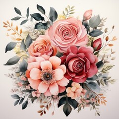 Obraz na płótnie Canvas Watercolor Flowers Design
