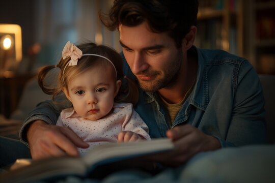 Bedtime Stories: Parents Reading Fairy Tales to Daughter, Creating Magical Memories | Family Bonding and Imagination"