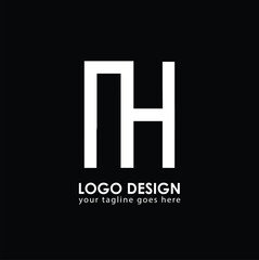 NH NH Logo Design, Creative Minimal Letter NH NH Monogram