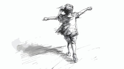 Sketch of a child dancing