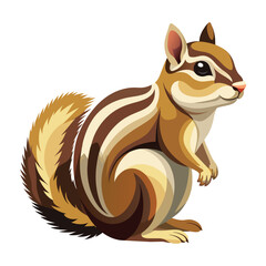 Chipmunk Illustration on White Background