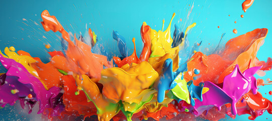 Fototapeta na wymiar colorful watercolor ink splashes, paint 111