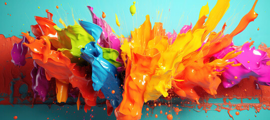 colorful watercolor ink splashes, paint 109