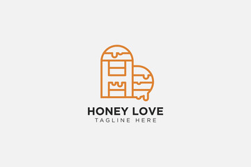H latter honey love logo