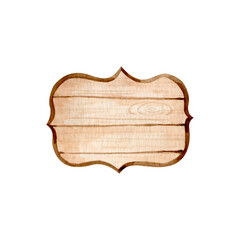 Watercolor wood board clipart Illustration