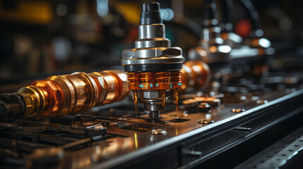 Vintage Glassware and Metal Equipment for Bar, Drink, Food, and Coffee with Beer Bottle and Chess Set in Gold and Alcohol Accents, generative AI