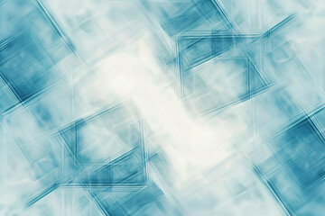 abstract horizontal image of geometrical transparent blue background Generative AI
