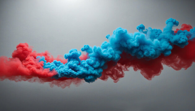 Vector realistic isolated Red and Blue Smoke effect for decoration and covering on the transparent background