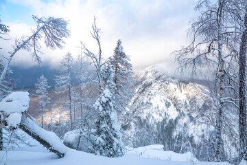 A trip to Bashkortostan, a walk through the snowy Ural Mountains on a frosty winter day.