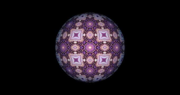 Sfera multicolori con riferimenti floreali attraverso effetto caleidoscopio