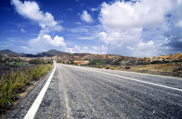 Highway near Juan Griego. I sla Margarita. State of Nueva Esparta. Venezuela.