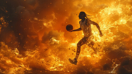 basketball concept, black silhouette, sport themed. Image with copy space