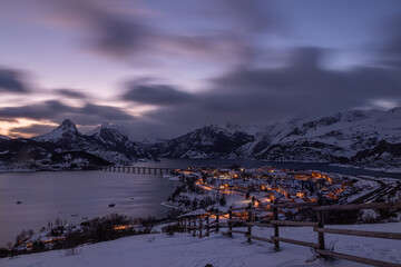 The sunset and the snow