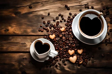 Photo sur Plexiglas Café cup of coffee with beans