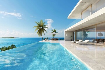 Fototapeta premium swimming pool with trees