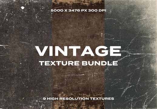 Grunge Old Retro Photo Vintage Paper Overlay Texture Pack Bundle Effect Surface