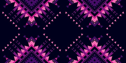 Ethnic patterns with simple shapes. Tribal and ethnic fabrics. African, American, Mexican, Indian styles. Simple geometric pattern elements are best used in web design, business textile printing.