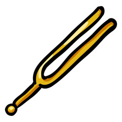 Tuning Fork Musical Instrument Vector Doodle Icon