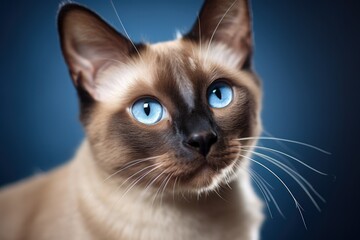 Siamese cat with beautiful blue eyes