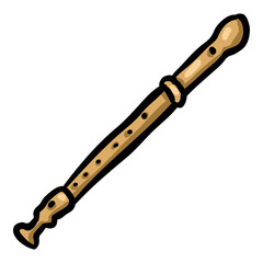 Musical Instrument Flute Doodle Icon