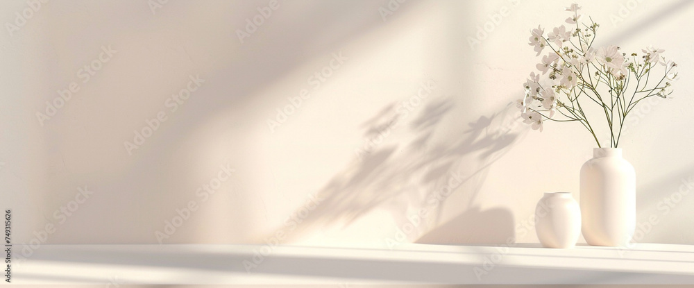 Poster a clean and professional banner design showcasing a minimalist product shot with concise text overla