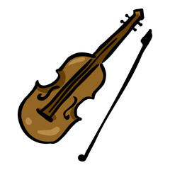 Violin Musical Instrument Doodle Icon