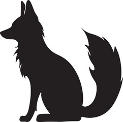 Fox Silhouette Vector Illustration White Background