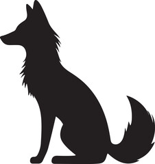 Fox Silhouette Vector Illustration White Background