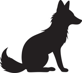Obraz premium Fox Silhouette Vector Illustration White Background
