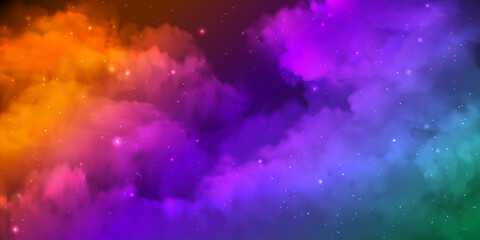 Colorful realistic cosmic outer space background