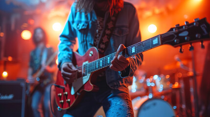 Obraz premium Party Vibes Defocused People Playing Music at a Party 