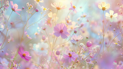 Obraz na płótnie Canvas Dreamy Pastel Colored Floral Background