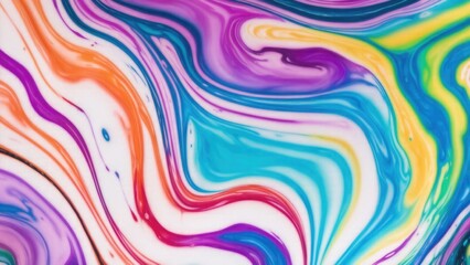 Fototapeta premium Multicolor and Blue dynamic background mixing liquid paints art. Modern futuristic pattern marble translucent colors texture