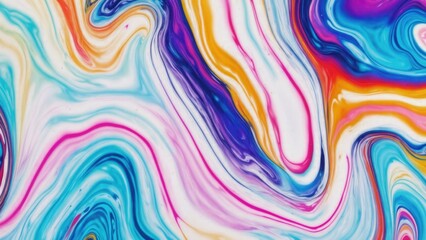 Fototapeta premium Multicolor and Blue dynamic background mixing liquid paints art. Modern futuristic pattern marble translucent colors texture