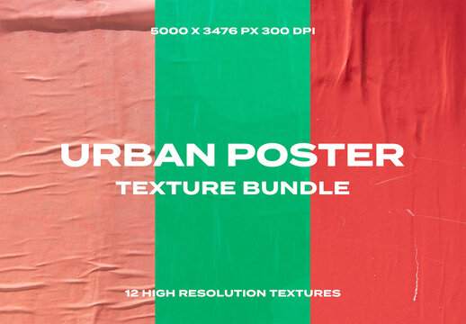 Urban Poster Paper Glued Street Overlay Texture Pack Bundle Effect Surface