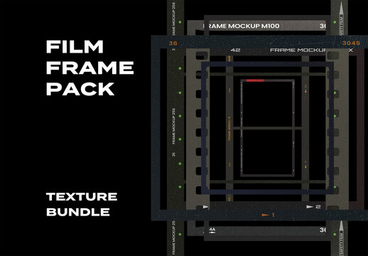 Film Frame Retro Light Leak Analogue Overlay Texture Pack Bundle Effect Surface Mockup