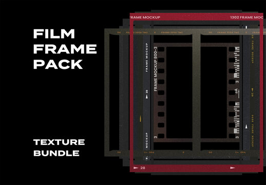 Film Frame Retro Light Leak Analogue Overlay Texture Pack Bundle Effect Surface Mockup