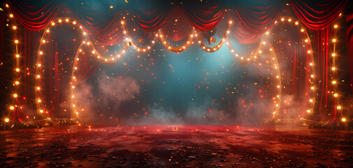 circus stage frame background - obrazy, fototapety, plakaty