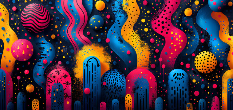 Naklejki abstract doodle art illustration background