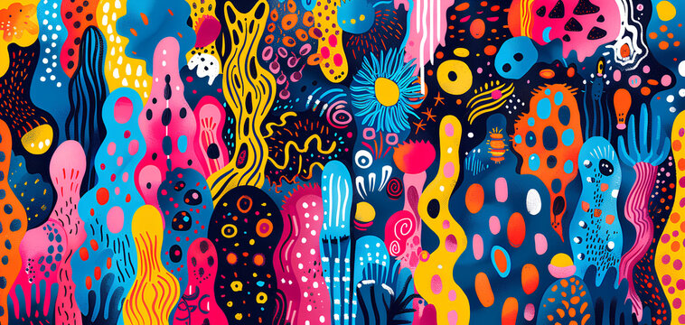 Naklejki abstract doodle art illustration background