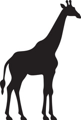 Giraffee Silhouette Vector Illustration White Background