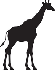 Giraffee Silhouette Vector Illustration White Background