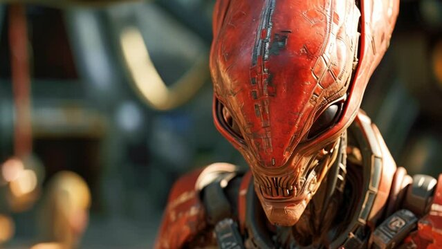 High-Tech Spaceship Occupied by Hostile Alien. Generative ai