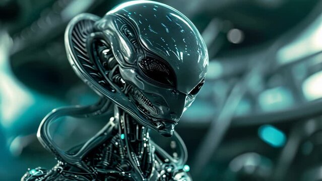 Sinister Extraterrestrial aboard Advanced Spacecraft. Generative ai
