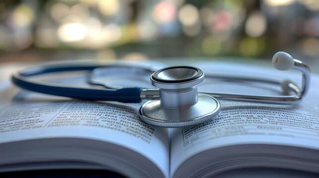 Stethoscope on Medical Textbook