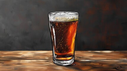 Sketch design, cute pint of beer, generated with AI