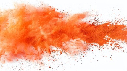 Background cover of orange dry powder, white background, generated with AI