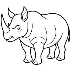 rhino cartoon coloring page